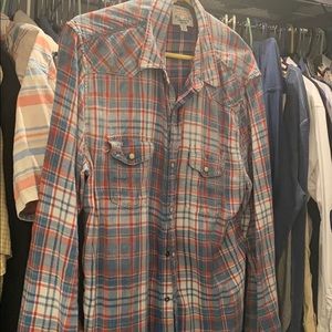 Lucky Brand Shirt Large Pearl Snap Buttons